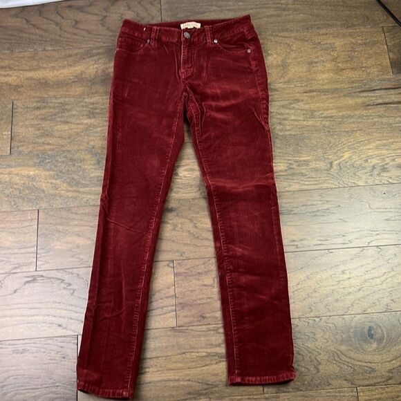 CABI Skinny Corduroy Jeans Ruby Red Sz 4 #200 EUC - Picture 2 of 6